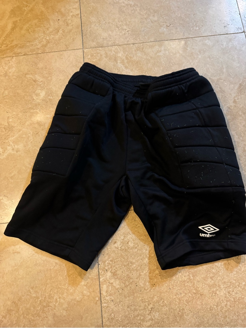 Umbro Black Padded Goalkeeper Shorts with Quilted Panels